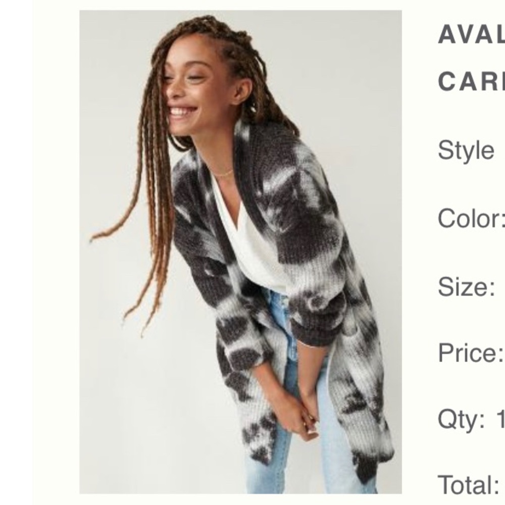 Anthropologie Tie-Dye Knit Cardigan